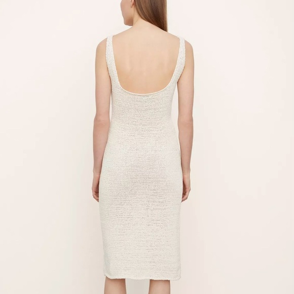 VINCE Textured Knit Square-Neck Dress Cream Size Medium Great Condition - Picture 3 of 14